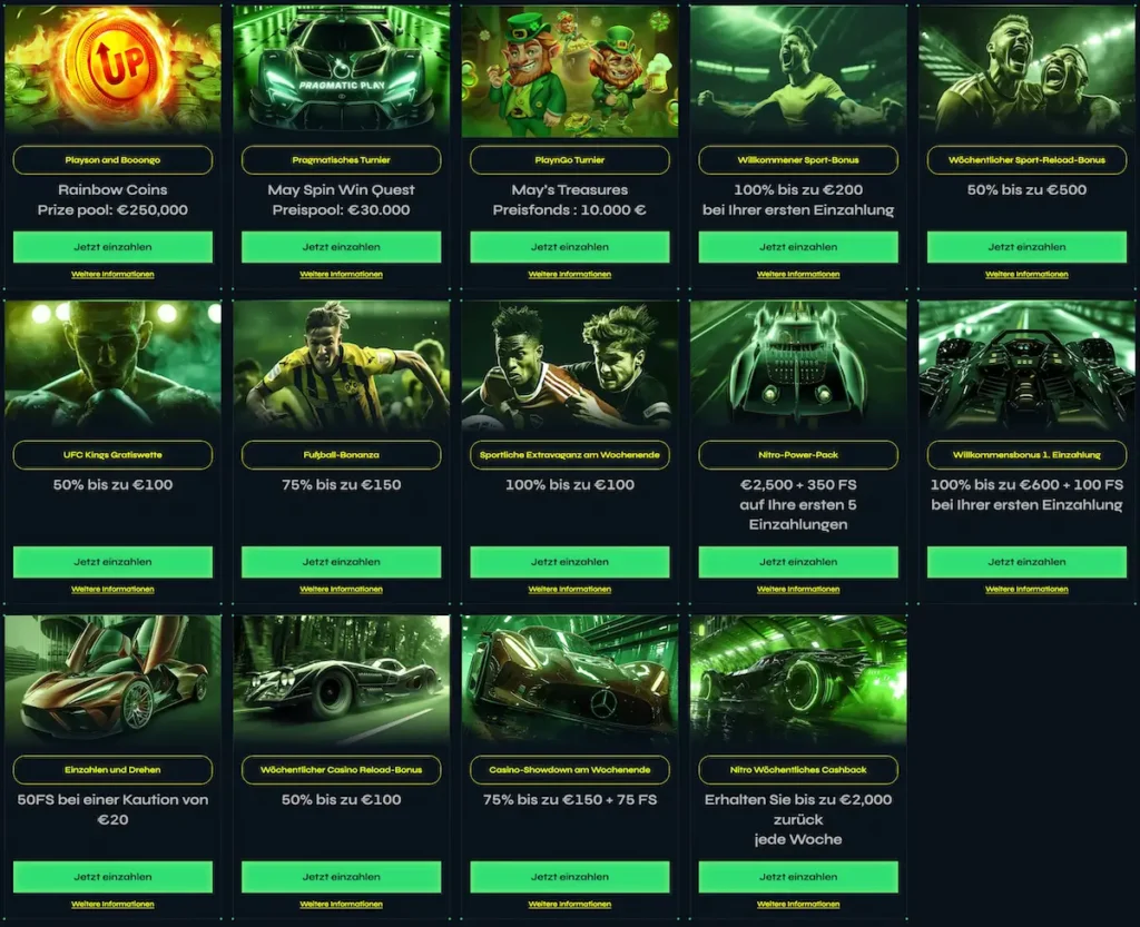 Nitrobet Casino No-Deposit-Bonus und Freispiele